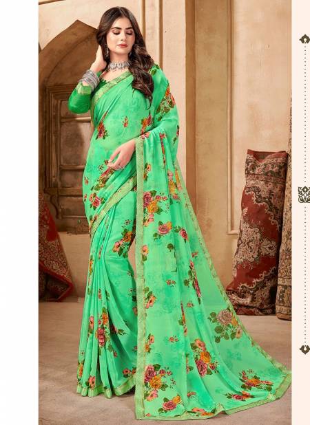 Green Colour Ashika KALKI Fancy Printed Designer Casual Wear Saree Collection 5213